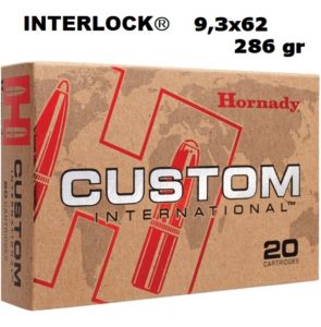 Munición Hornady 9,3×62 INTERLOCK CUSTOM INTERNACIONAL 286 gr Munición Hornady 9,3x62 INTERLOCK CUSTOM INTERNACIONAL 286 gr