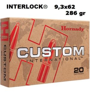 Munición Hornady 9,3x62 INTERLOCK CUSTOM INTERNACIONAL 286 gr