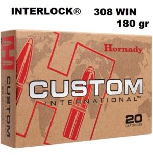 Munición Hornady 308 Win INTERLOCK Custom Internacional 180 gr