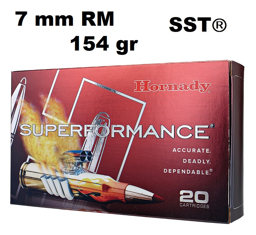 Munición Hornady 7mm Rem Mag SUPERFORMANCE SST 154 gr Munición Hornady 7mm Rem Mag SUPERFORMANCE SST 154 gr