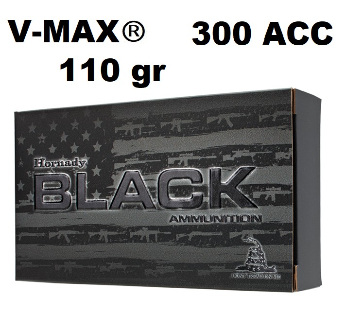 Munición Hornady 300 Blackout BLACK V-Max 110 gr Munición Hornady 300 Blackout BLACK V-Max 110 gr