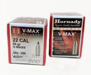 PLOMOS HORNADY 22 55GR V-MAX