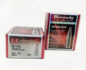 Plomos Hornady Cal30 180gr. SP INTERLOCK (100 unds)
