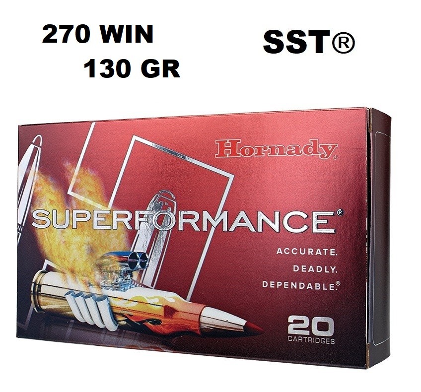 Munición Hornady 270 WIN SUPERFORMANCE SST 130 gr Munición Hornady 270 WIN SUPERFORMANCE SST 130 gr