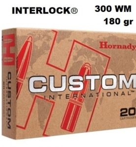 Munición Hornady 300 WM INTERLOCK CUSTOM INTERNACIONAL 180 gr