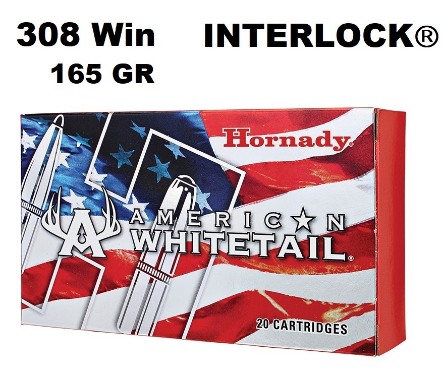 Municion Hornady 308 Win WHITETAIL INTERLOCK 165 gr Municion Hornady 308 Win WHITETAIL INTERLOCK 165 gr
