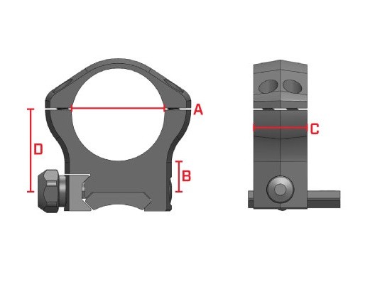 Anillas Warne Maxima MEDIUM 34 mm FIJAS Anillas Warne Maxima MEDIUM 34 mm FIJAS