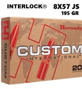 Munición Hornady 8X57 JS INTERLOCK CUSTOM INTERNACIONAL 195 gr Munición Hornady 8X57 JS INTERLOCK CUSTOM INTERNACIONAL 195 gr