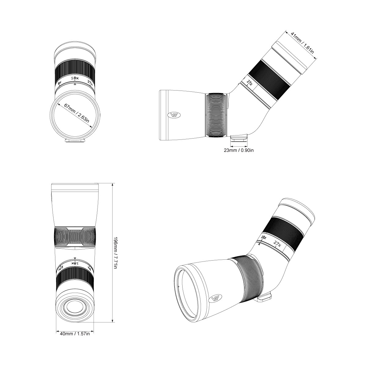 Telescopio VECTOR Paragon 9-27x56 ED Telescopio VECTOR Paragon 9-27x56 ED