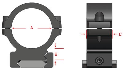 Anillas Warne Maxima MEDIUM 34 mm FIJAS Anillas Warne Maxima MEDIUM 34 mm FIJAS