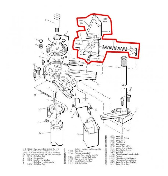 Repuesto DILLON de la corredera y la leva de la XL650/750 Repuesto DILLON de la corredera y la leva de la XL650/750